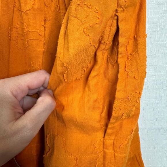 ANTHROPOLOGIE Somerset Mini Dress Womens S Petite Textured Puff Sleeve Pockets - Picture 7 of 10